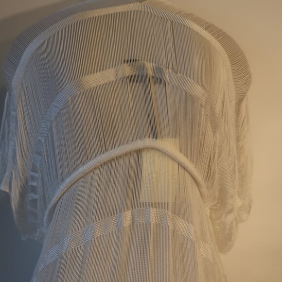 NWT Womens Michaela White Long Linguini Fringe Duster Dress OS * - Picture 9 of 12